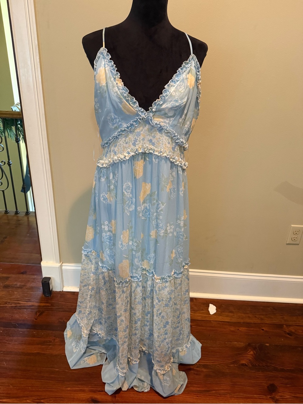 Altar'd State Light Blue & Yellow Floral Maxi Sundress - Picture 3 of 7